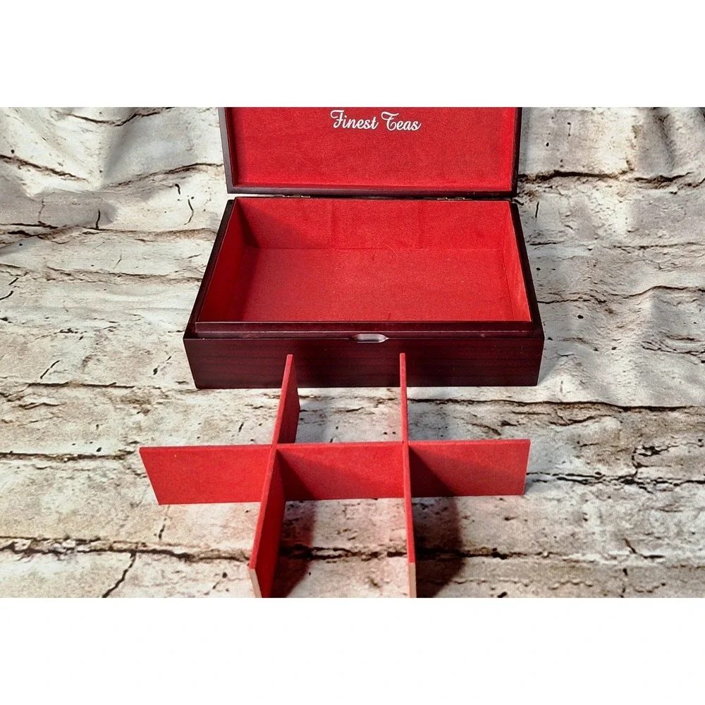 Lovely & Exquisite Cherry wood box for Bentley's Finest Tea‎ removable dividers